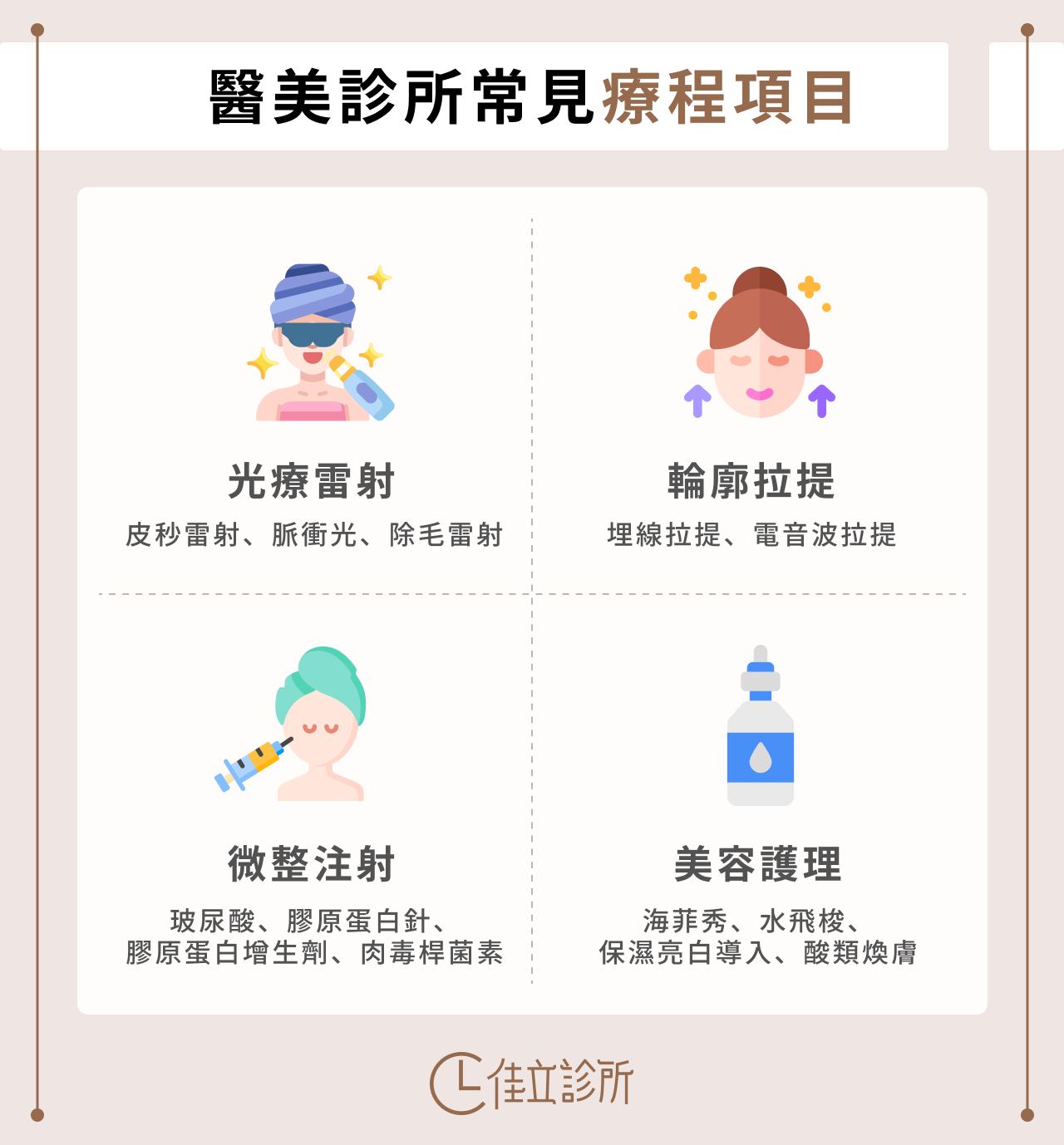 醫美診所常見療程項目